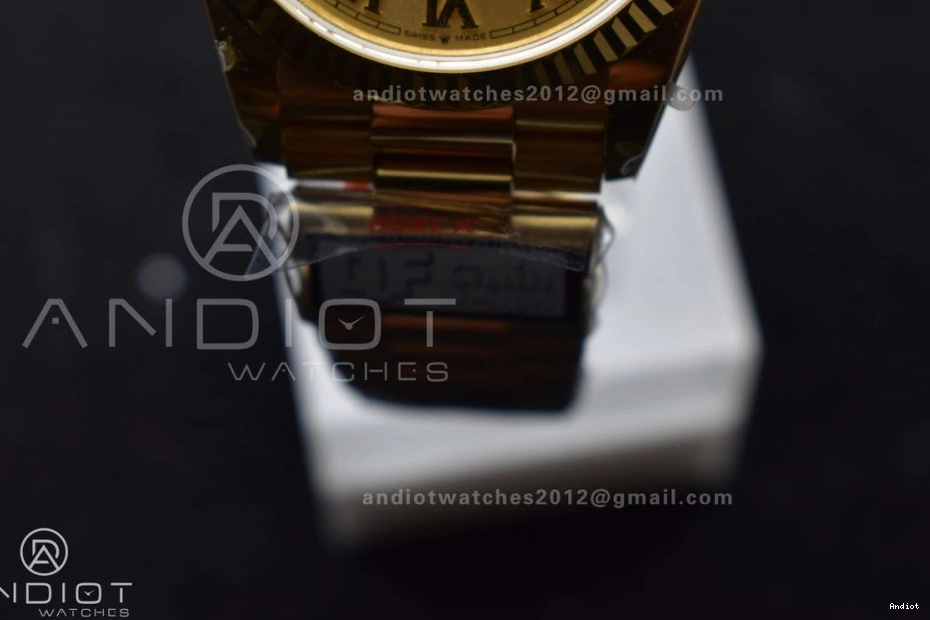 Dial President Gold (Gain Edition Steel vr3255 Bracelet with DayDate QF Mark 36 on Weight) V5 YG Roman Best 904L 0309